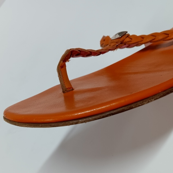 ** SINGLE LEFT SHOE ** Brighton Cassidy Leather Sandal Thong Orange - Picture 8 of 12